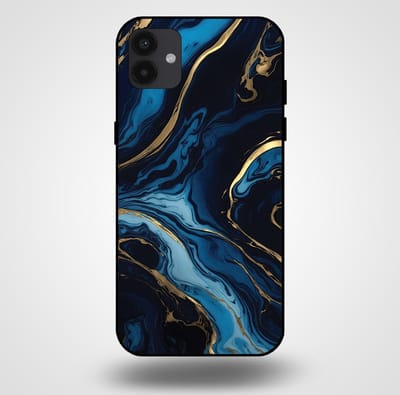 Smartphonica Telefoonhoesje voor Samsung Galaxy A04 met marmer opdruk - TPU backcover case marble design - Goud Blauw geschikt voor Samsung Galaxy A04