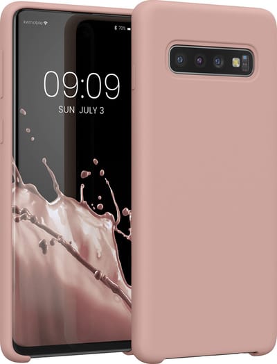 kwmobile telefoonhoesje geschikt voor Samsung Galaxy S10 - Hoesje met siliconen coating - Smartphone case in licht oudroze