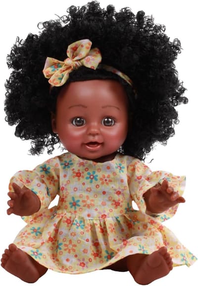 Reborn pop - Baby pop - Spelen en decoratie - Volledig siliconen lichaam - 35 cm - Gele jurk
