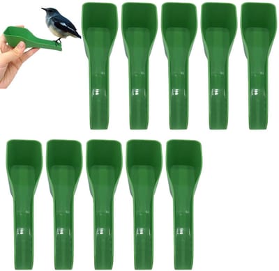 10 stuks - Vogelhuisje - Vogelvoeders - Voederlepels voor vogels - Vogelvoer - Voederlepels voor papegaaien - Handmatige kippenvoeder - Mini trechtervoeder - Geschikt voor kleine vogels, vinken, mezen en kleine dieren - Groen
