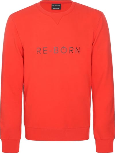 Re-Born - Sportkleding - Sweater - Sporttrui - Padel - Fitness - Tennis - Trui Ronde Hals Lange Mouw - Heren - Rood - Maat S