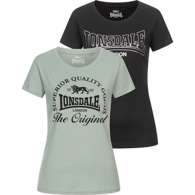 Lonsdale Rowrah dames-T-shirt, set van twee