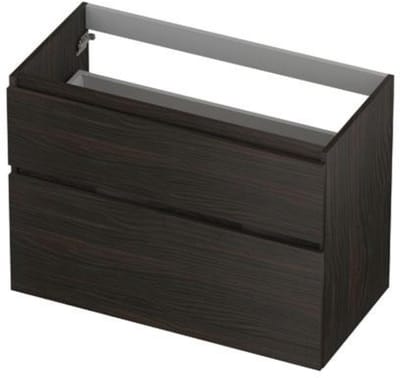 INK - Onderkast 2 Laden Greeploos Hout Decor met Houten Keerlijst A-symmetrisch - 900x450x650 Mm - Intens Eiken