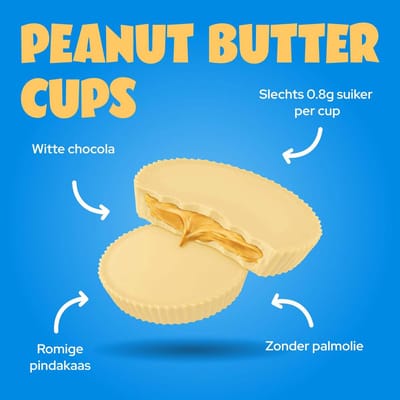 ahead Peanut Butter Cups – Pindakaas Cups – Doos 10×34 g –15×34 g – Suikerarm (≤0,5 g), Glutenvrij, Vegetarisch, Zonder Palmolie