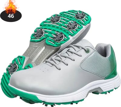 Livano Golfschoenen Heren - Golfkleding - Golfschoenen Antislip - Waterdicht - Golfen - Met Spikes - Wit/Geel - 46