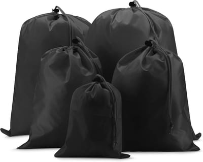 Thijox - EAZY CASE Koffer Pakzakken Set 5-delig, Kofferorganizer voor Reizen, Diverse Maten, Zwart, Ideaal voor Koffer, Rugzak en Tassen, Waszak met T
