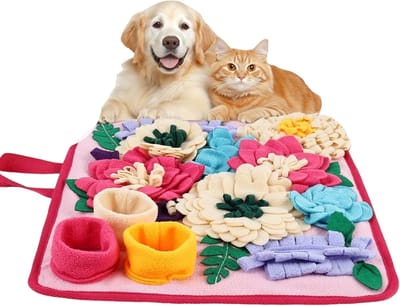 Snuffelmat Hond - Voederpuzzel Likmat - Mentale Stimulatie - Opvouwbaar Antislip - 39x34cm - Groen