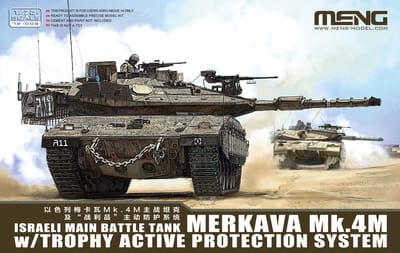Meng Model Modelbouwpakket Militaire voertuigen - MENG 72006 Israëlische Gevechtstank Merkava Mk.4M met Trophy Actief Beschermingssysteem - Tank Plastic - 1:72 - Modelbouw