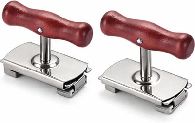 Dubbelfunctionele blikopener voor senioren met zwakke handen — Verstelbare roestvrijstalen pot- en flessenopener — Handmatig dekselgrijpgereedschap — Compact keukenhulpje; ideaal cadeau voor ouderen, vrouwen en mannen
