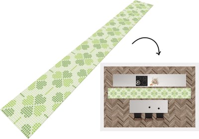 Keukenloper - Keukenmat - Klaver - Patronen - Groen - 400x50 cm - Keuken vloerkleed