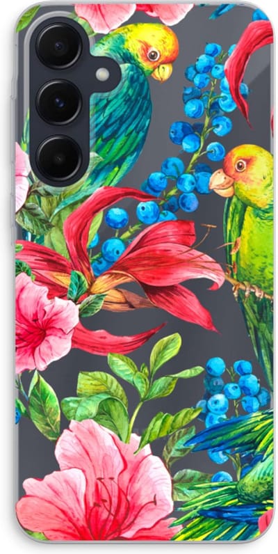 Case Company® - Hoesje geschikt voor Samsung Galaxy A55 hoesje - Papegaaien - Soft Cover Telefoonhoesje - Bescherming aan alle Kanten en Schermrand