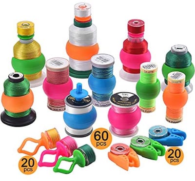 60 Garenspoelhouders met Onderdraad houders en Klemmen - Draadorganizers voor Naai- en Borduurmachines