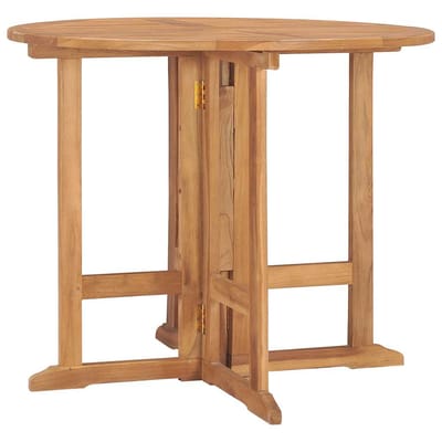 vidaXL - Tuintafel - inklapbaar - Ø - 90x75 - cm - massief - teakhout