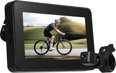 Achteruitrijcamera voor fiets met 4,3 inch scherm, nachtzichtfunctie, verstelbare houder voor 150 graden groothoek, compatibel met mountainbikes, racefietsen