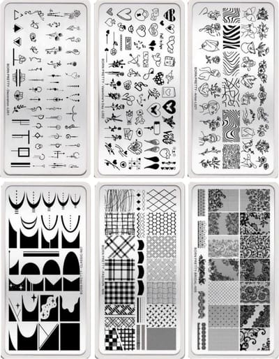 Born Pretty - Stempelplaat - 6 Stuks - Nagel stempelplaat - Nagel stempel sjablonen - Nail stamping plate - Stamping plate - Stamping plate for nail polish - Stempelplaat nagels - Stempelplaten nailart - Nail art stempelplaat