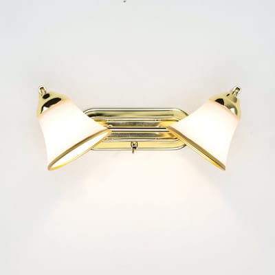Licht-Erlebnisse - Grando - Wandlamp - E14 - van - Metaal glas - in - goud wit