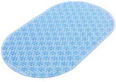 Non-Slip Bathtub Mat with Suction Cups - 39 x 69 cm - Blue Resin - Machine Washable - Perfect for Safety in the Bath