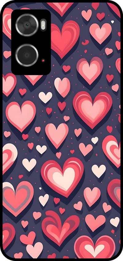 Smartphonica Telefoonhoesje Geschikt voor Oppo A36 / A76 / A96 met Hartjes Opdruk - TPU Backcover Case With Heart Design geschikt voor Oppo A36;Oppo A76;Oppo A96