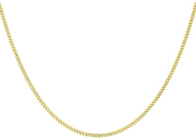 Lucardi Dames 9 Karaat ketting diamond cut - Ketting - 9 Karaat - Goudkleurig - 46 cm