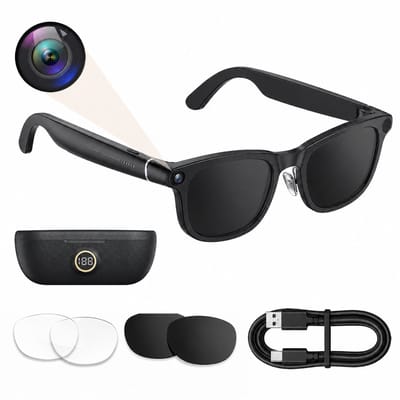 K&L Camera Bril met Foto Camera - 4K HD – 3820MAH – Mini Spy Camera - Smart Bril - NL-app - Oplaadhoes