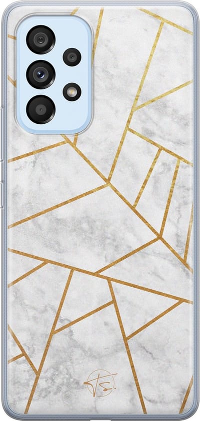 Hoesje geschikt voor Samsung Galaxy A33 - Geometrisch marmer - Soft Case - TPU - Print - Grijs - Mooie Telefoonhoesjes