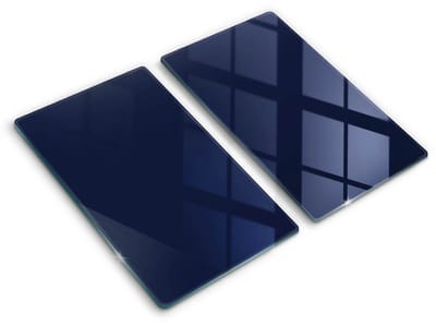 Wallfluent Glazen Snijplanken - Marine Snijplanken Glas - 2 stucks 30 cm x 52 cm - Marine Snijplanken van Glas - Glazen Keukenplank - Snijplank van Glas met Print - Antislip Keuken Snijplank Glas