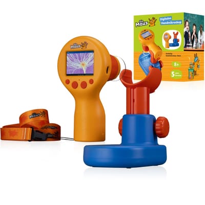 DieMaus - Handmicroscoop - Digitaal Scherm - Tot 600x Vergroting - Incl. Standaard en Riem