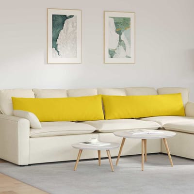 vidaXL - Zitkussens - 2 - st - Stof - Licht - Geel - 145 - x - 40 - cm