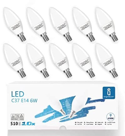Set van 10 E14 6W Kaarsvormige LED Lampen voor Binnenverlichting