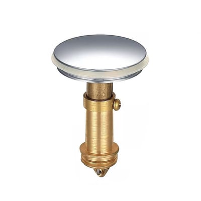 Twee pop-up afvoerstopjes voor wastafels - verchroomd metaal - vervanging voor afvoerstopjes met drukknop - hangende afvoerstop voor wastafel- zilver-38mm