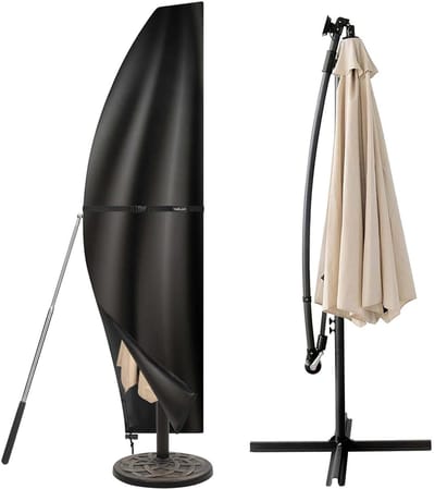 Dailygoods- Beschermhoes Parasol 3-4 M - Waterdicht - 420D Oxford-stof - Verstelbare Veiligheidsgordel - Hoogwaardige Rits - Schimmelbestendig - Parasolhoes