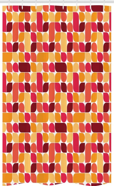 ABAKUHAUS Jaargang – Douchegordijn 120x180 cm – geel/oranje – Waterafstotend