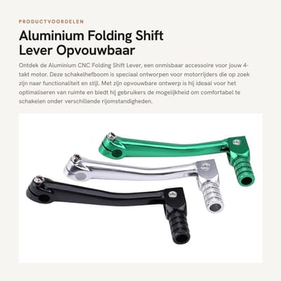 Dailygoods- Versnellingspook Hoes Aluminium CNC - Pookknop - Verstelbaar - Vouwbaar - 4 Takt - Zwart