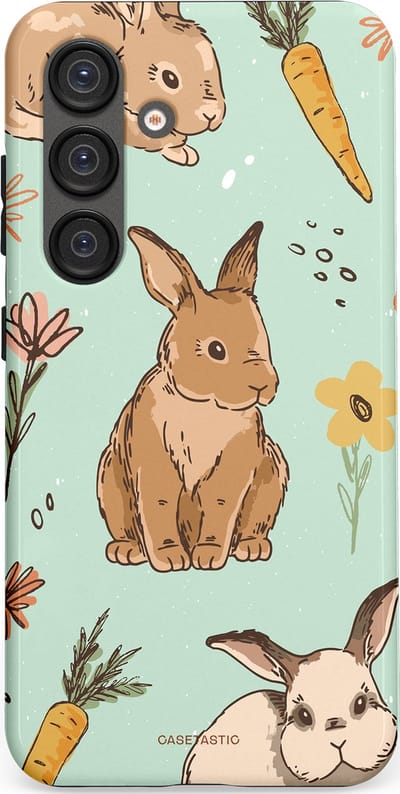 Casetastic Hoesje Geschikt voor Samsung S25 - Stijlvolle Beschermende Duo-layer Case - Hop hop flapoortje