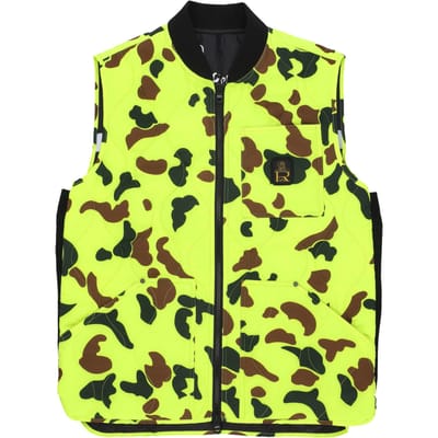 Fred Vest Heren Mouwloos Fluo Geel Camouflage