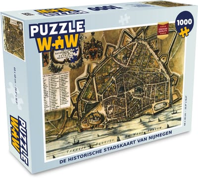 Puzzel Kaart - Nijmegen - Historisch - Legpuzzel - Puzzel 1000 stukjes volwassenen
