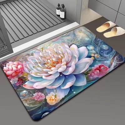 Tapis de porte de toilette en terre de diatomées antidérapant, tapis de toilette domestique à séchage rapide, tapis de bain absorbant antidérapant pour toilette 50*80cm    gzn
