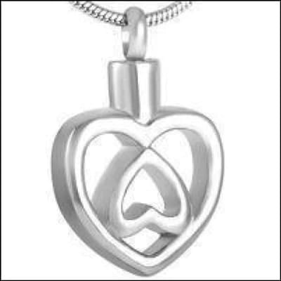 Aramat Jewels | Gedenkhangers | Stalen Hart Ashanger – Zilverkleurig Assieraad RVS Gedenksieraad | omgekeerd Hart-3x1.8cm | |20mm | Staal | Volwassenen | Verkleurd niet