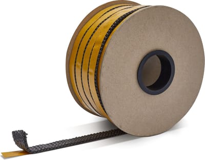 550 °C | 15 mm x 3 mm x 25 m Afdichting | Kachelkoord plat hittebestendig zelfklevend zwart