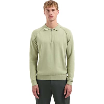 No Excess Pullover Polo Half Zip Solid Light Moss Maat: M | Sweaters Outlet | Heren | Groen