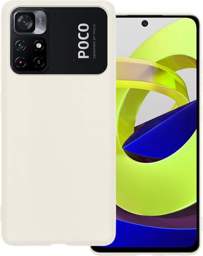 Hoesje Geschikt voor Xiaomi Poco M4 Pro 5G - Sterk & Shockproof - Hoes Cover - Siliconen Case - Wit