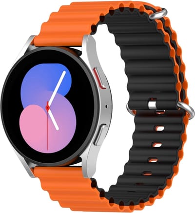 Siliconen bandje - geschikt voor Garmin Venu (2 Plus) / Venu SQ (2) / Vivomove (Style - Sport) / Vivoactive 3 / 5 / 6 / Forerunner 55 / 165 / 245 / 645 / 570 - 42mm - oranje-zwart