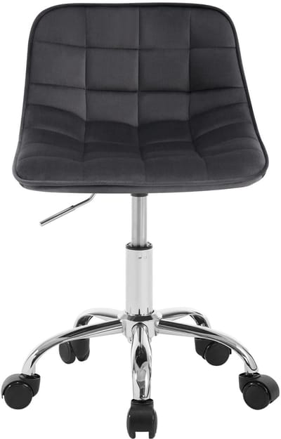 Archi Bureaustoel – Draaibare Bureaustoel - In Hoogte Verstelbaar – Rugleuning & Wielen – Modern – Zwart – 43 × (60–67,5) × 50 cm