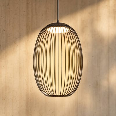 Lucande LED buiten hanglamp Richi, zwart, Ø 35 cm, dimbaar