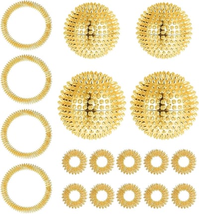 Acupressuur Ballen Set met 18 Ballen, 4 Armbanden en 10 Ringen voor Stressverlichting en Ontspanning