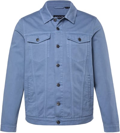 Men Plus - Heren - Jeansjack gekleurd denim borstzakken - Denim blauw - Maat 3XL