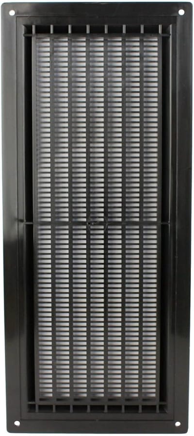 Ventilatierooster Afvoer - Afvoerrooster Garages - Insecten Bescherming - Vast Hor Geïntegreerd - 130 x 300 mm - Zwart