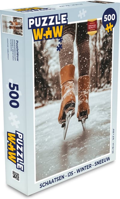 Puzzel Schaatsen - IJs - Winter - Sneeuw - Legpuzzel - Puzzel 500 stukjes - Kerstpuzzel - Kerstpuzzels - Kerst - Cadeau - Kerstcadeau voor mannen, vrouwen en kinderen