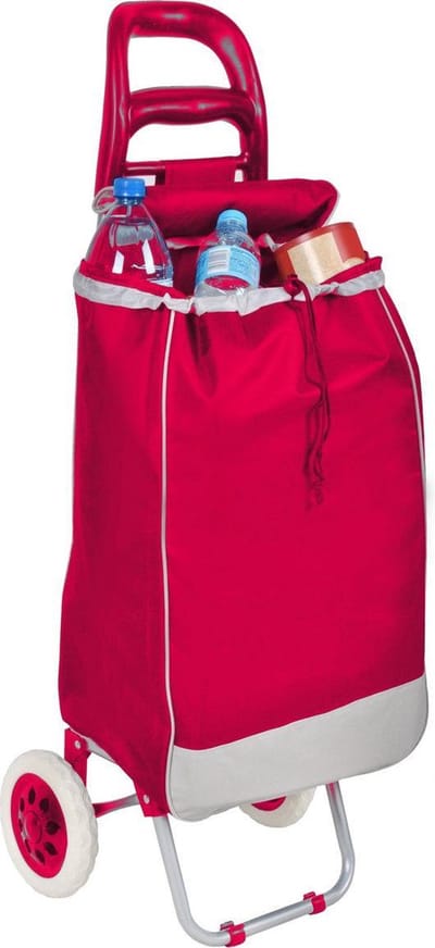 Benson Boodschappentrolley - rood - 96 x 34 x 21 cm - 40 liter