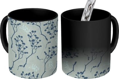 Magische Mok - Foto op Warmte Mokken - Koffiemok - Patronen - Tuin - Takken - Magic Mok - Beker - 350 ML - Theemok
